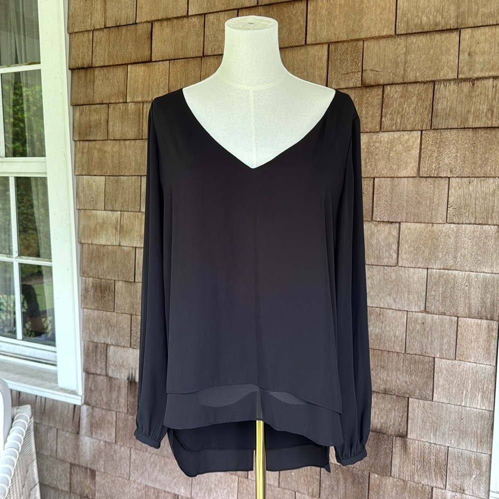 White House Black Market Black Polyester Top